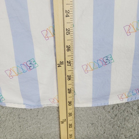 American Eagle Shirt Men's Large White Blue Striped Paradise Colorful Button Up - Picture 11 of 11